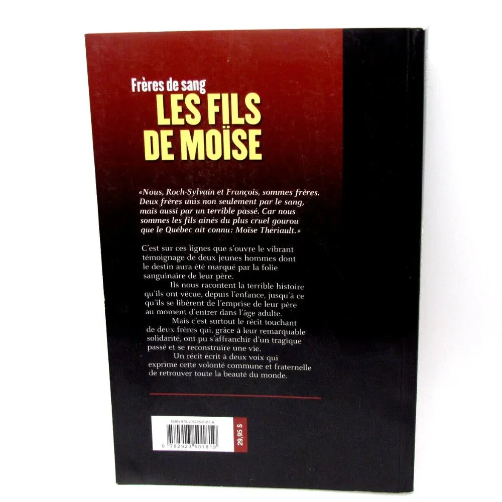 Francois Et Roch-Sylvain Thériault Frères De Sang Les Fils De Moise Livre French - Picture 3 of 3